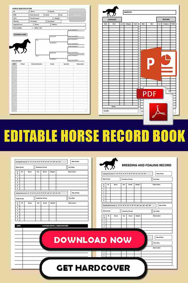Printable Horse Record Keeping Template 